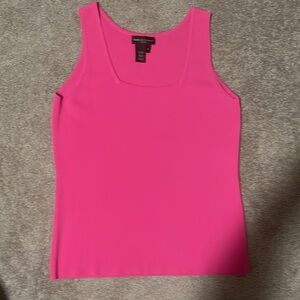 GUC Dana Buchman Signature Square Neck Sweater Tank, Fuchsia, Size L, $24